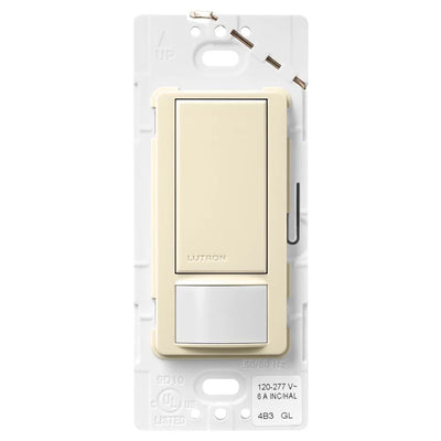 Lutron Maestro Motion Sensor Switch, Ground or Neutral Required, 6A Light, 3A Fan, 120-277V, Single/Multi-Location, MS-OPS6M2-DV-AL, Almond