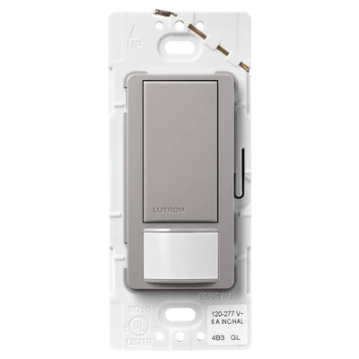 Lutron Maestro Motion Sensor Switch, Ground or Neutral Required, 6A Light, 3A Fan, 120-277V, Single/Multi-Location, MS-OPS6M2-DV-GR, Gray