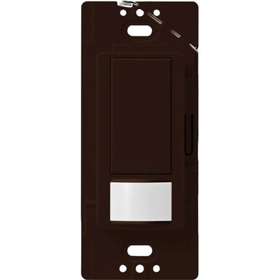 Lutron Maestro Motion Sensor Switch, Vacancy Only, Ground or Neutral Required, 2A Lighting, 120V, Single Pole, MS-VPS2-BR, Brown