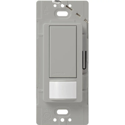 Lutron Maestro Motion Sensor Switch, Vacancy Only, Ground or Neutral Required, 2A Lighting, 120V, Single Pole, MS-VPS2-GR, Gray
