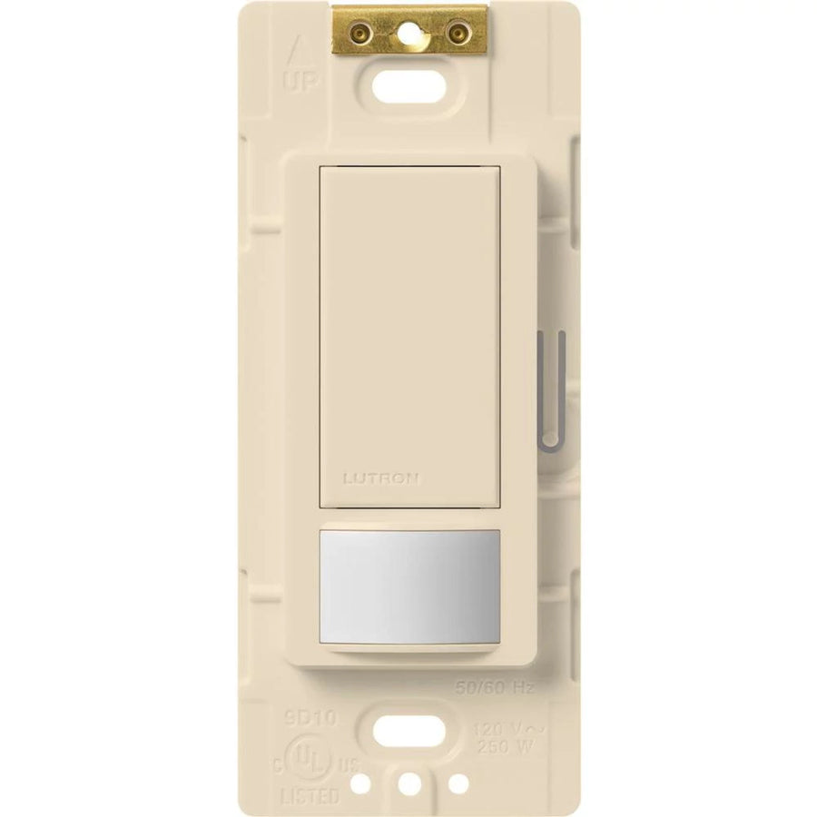 Lutron Maestro Motion Sensor Switch, Vacancy Only, Ground or Neutral Required, 5A Light,3A Fan,120V, Single/Multi-Location, MS-VPS5MH-LA, Light Almond