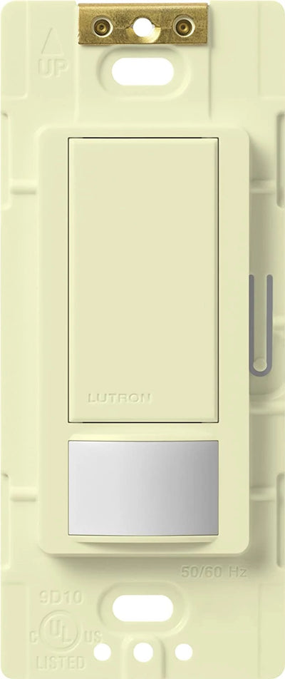 Lutron Maestro Motion Sensor Switch, Vacancy Only, Neutral Optional, 6A Light, 3A Fan, 120-277V, Single/Multi-Location, MS-OPS6M2-DV-AL, Almond