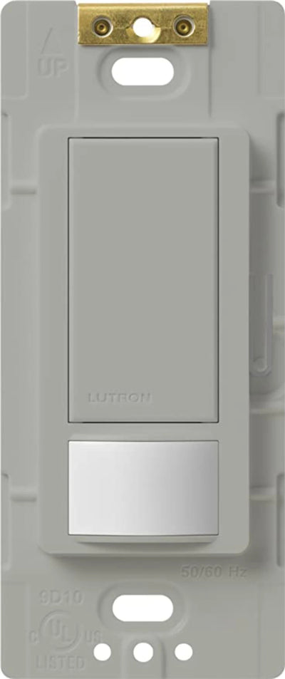 Lutron Maestro Motion Sensor Switch, Vacancy Only, Neutral Optional, 6A Light, 3A Fan, 120-277V, Single/Multi-Location, MS-OPS6M2-DV-GR, Gray