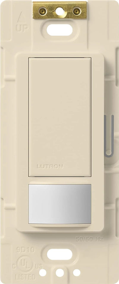 Lutron Maestro Motion Sensor Switch, Vacancy Only, Neutral Optional, 6A Light, 3A Fan, 120-277V, Single/Multi-Location, MS-OPS6M2-DV-LA, Light Almond