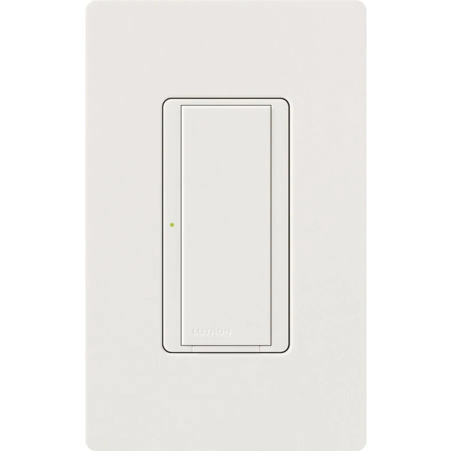 Lutron Maestro 8A Electronic Switch, 120V, Multi-Location/Single-Pole, Snow, MSC-S8AM-SW