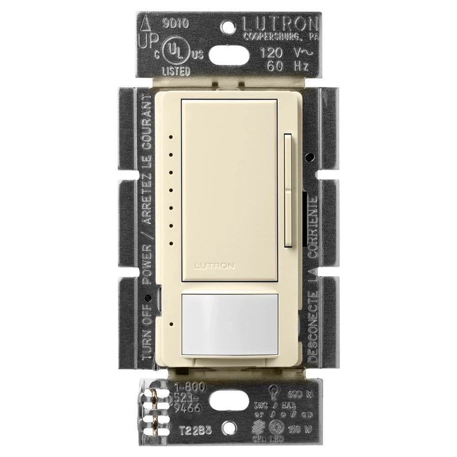 Lutron Maestro LED+ Motion Sensor Dimmer Switch, 150W LED, 120V, Single Pole/Multi-Location, MSCL-OP153M-AL, Almond