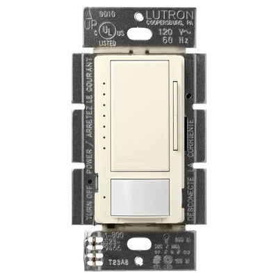 Lutron Maestro LED+ Motion Sensor Dimmer Switch, 150W LED, 120V, Single Pole/Multi-Location, MSCL-OP153M-BI, Biscuit
