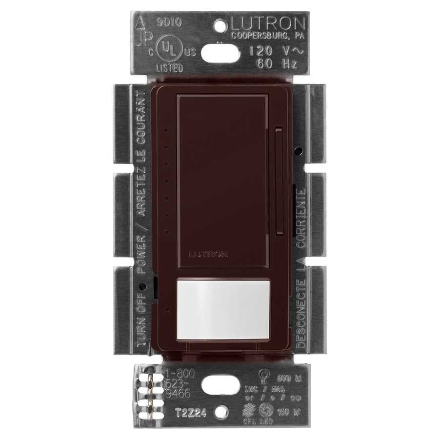 Lutron Maestro LED+ Motion Sensor Dimmer Switch, 150W LED, 120V, Single Pole/Multi-Location, MSCL-OP153M-BR, Brown