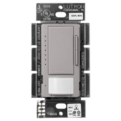 Lutron Maestro LED+ Motion Sensor Dimmer Switch, 150W LED, 120V, Single Pole/Multi-Location, MSCL-OP153M-GR, Gray