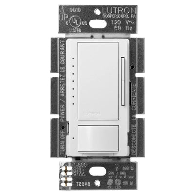 Lutron Maestro LED+ Motion Sensor Dimmer Switch, 150W LED, 120V, Single Pole/Multi-Location, MSCL-OP153M-SW, Snow