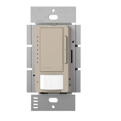 Lutron Maestro LED+ Motion Sensor Dimmer Switch, 150W LED, 120V, Single Pole/Multi-Location, MSCL-OP153M-TP, Taupe