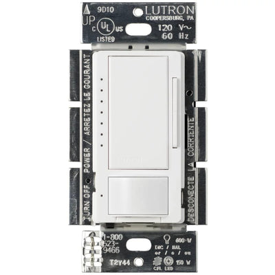 Lutron Maestro LED+ Motion Sensor Dimmer Switch, 150W LED, 120V, Single Pole/Multi-Location, MSCL-OP153MH-WH, White