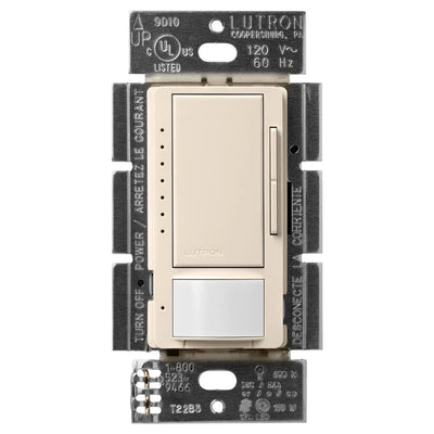 Lutron Maestro LED+ Motion Sensor Dimmer Switch, 150W LED, 120V, Single Pole/Multi-Location, MSCL-OP153M-LA, Light Almond