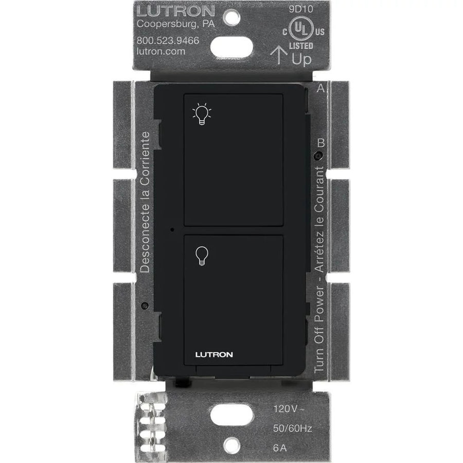 Lutron Caseta Original Smart Switch, 6A Light or 3.6A Fan, Neutral Required, 120V, PD-5ANS-BL, Black