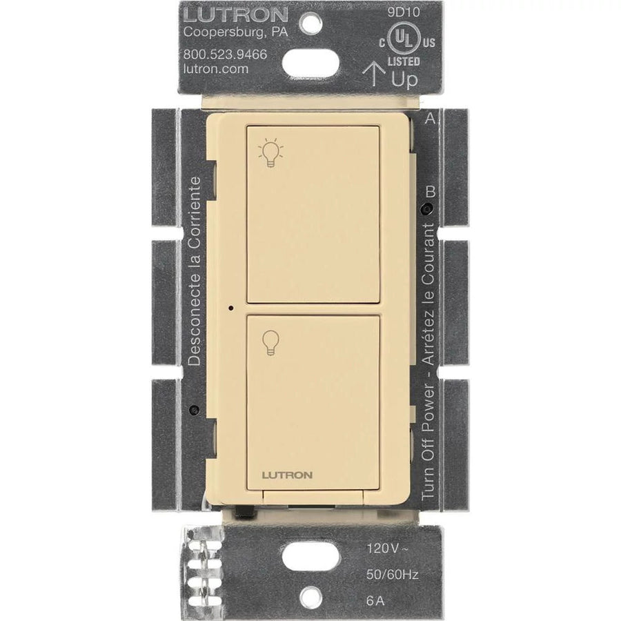 Lutron Caseta Original Smart Switch, 6A Light or 3.6A Fan, Neutral Required, 120V, PD-5ANS-IV, Ivory