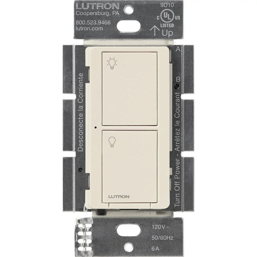 Lutron Caseta Original Smart Switch, 6A Light or 3.6A Fan, Neutral Required, 120V, PD-5ANS-LA, Light Almond