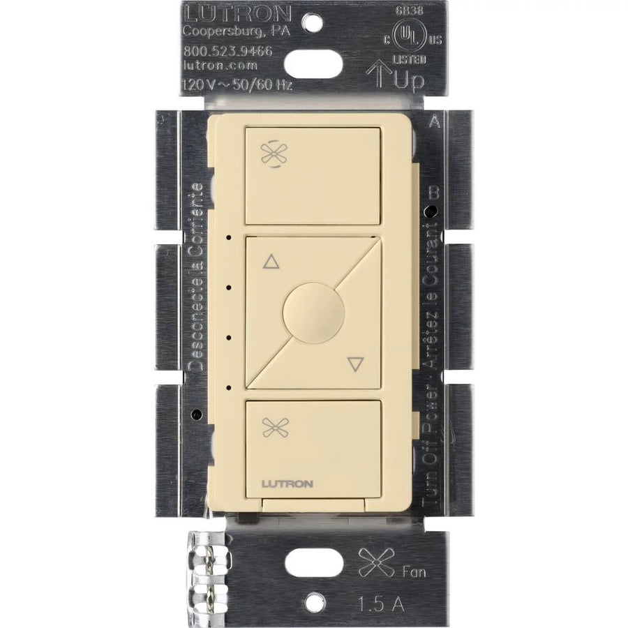 Lutron Caseta Smart Fan Speed Control, 120V, 1.5A, Ivory, PD-FSQN-IV