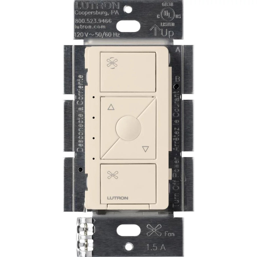 Lutron Caseta Smart Fan Speed Control, 120V, 1.5A, Light Almond, PD-FSQN-LA