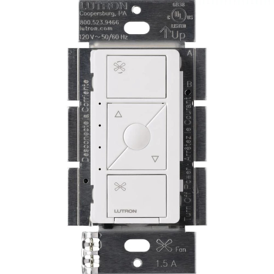 Lutron Caseta Smart Fan Speed Control, 120V, 1.5A, White, PD-FSQN-WH