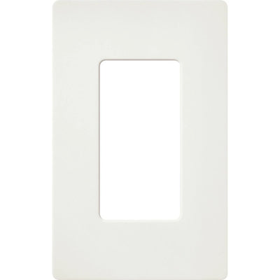 Lutron Claro Wallplate, Satin Finish, Single-Gang, Architectural White, SC-1-RW