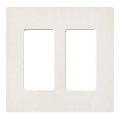 Lutron Claro Two-Gang Wallplate, Satin, Biscuit, SC-2-BI