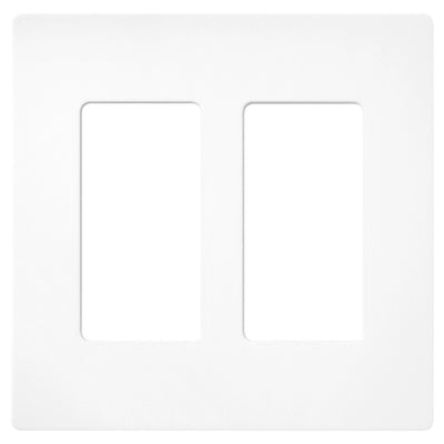 Lutron Claro Two-Gang Wallplate, Satin, Brilliant White, SC-2-BW
