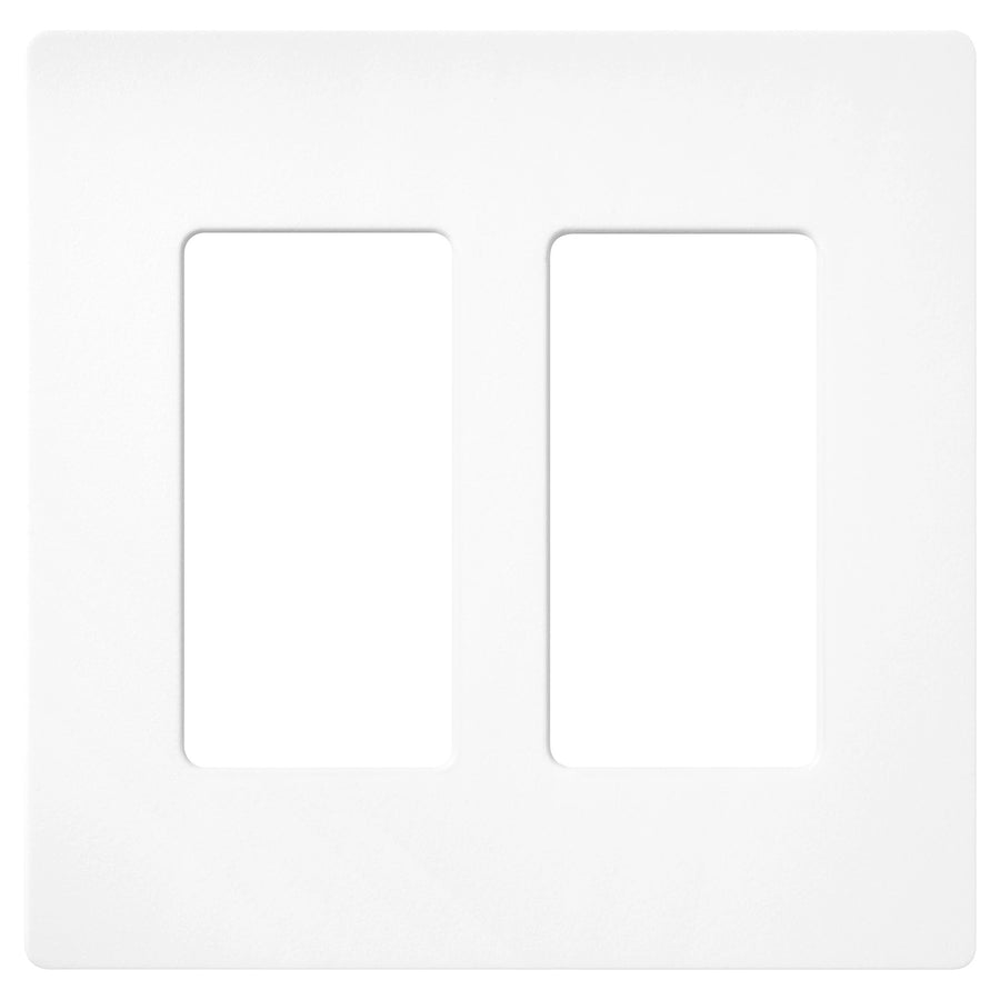 Lutron Claro Two-Gang Wallplate, Satin, Brilliant White, SC-2-BW