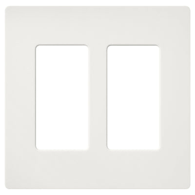 Lutron Claro Wallplate, Two-Gang, Satin Finish, Architectural White, SC-2-RW