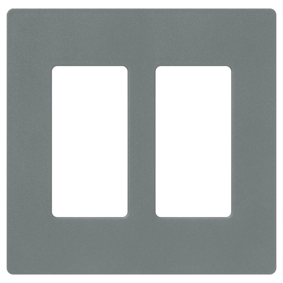 Lutron Claro Wallplate, Two-Gang, Satin Finish, Slate, SC-2-SL