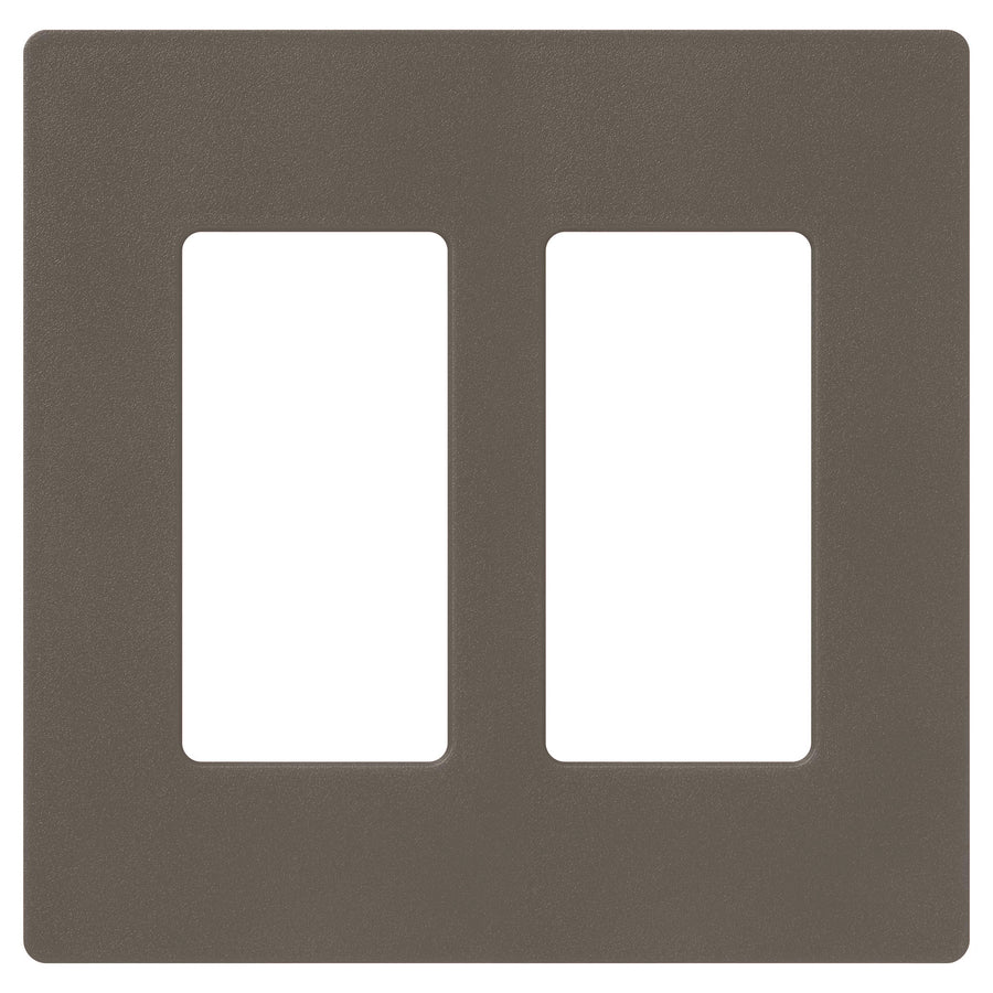 Lutron Claro Wallplate, Two-Gang, Satin Finish, Truffle, SC-2-TF