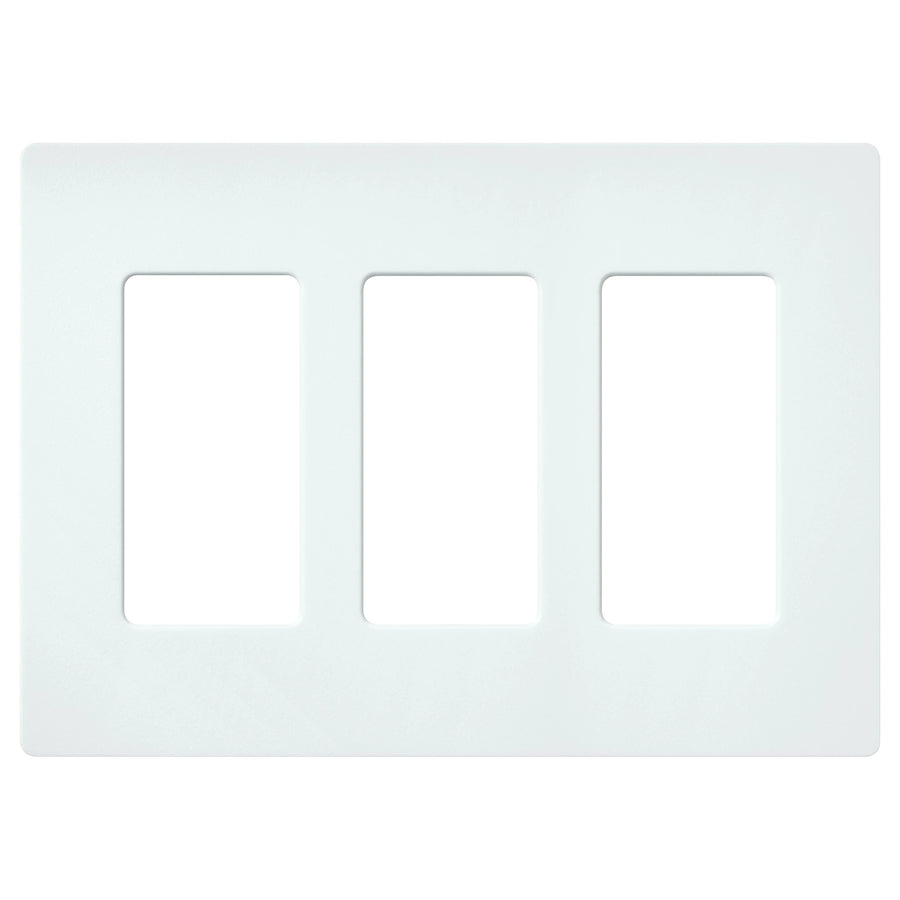 Lutron Claro Wallplate, 3-Gang, Satin Finish, Glacier White, SC-3-GL