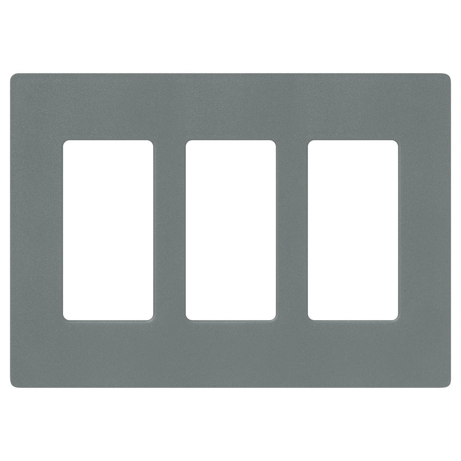 Lutron Claro 3-Gang Wallplate, Satin Finish, Slate, SC-3-SL