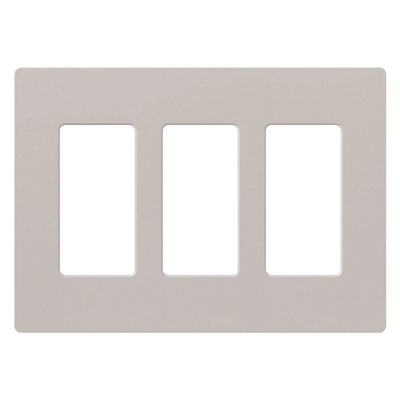 Lutron Claro 3-Gang Wallplate, Satin Finish, Taupe, SC-3-TP