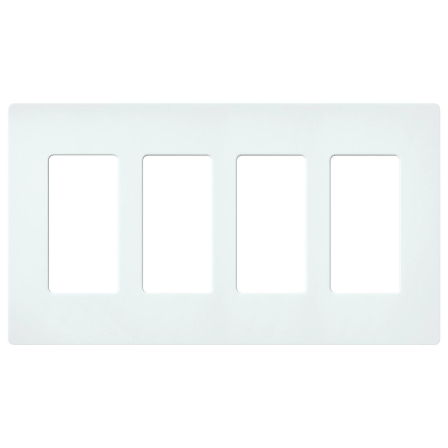 Lutron Claro Wallplate, 4-Gang, Satin Finish, Glacier White, SC-4-GL