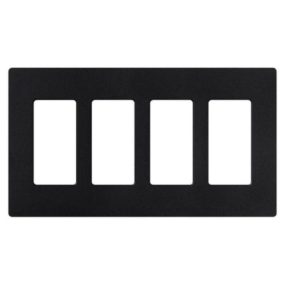Lutron Claro Wallplate, 4-Gang, Satin Finish, Midnight, SC-4-MN