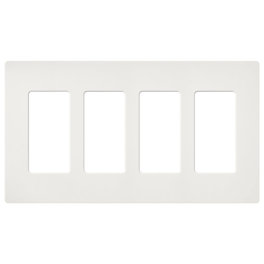 Lutron Claro Wallplate, Four-Gang, Satin Finish, Architectural White, SC-4-RW