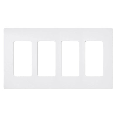Lutron Claro Wallplate, Four-Gang, Satin Finish, Snow, SC-4-SW