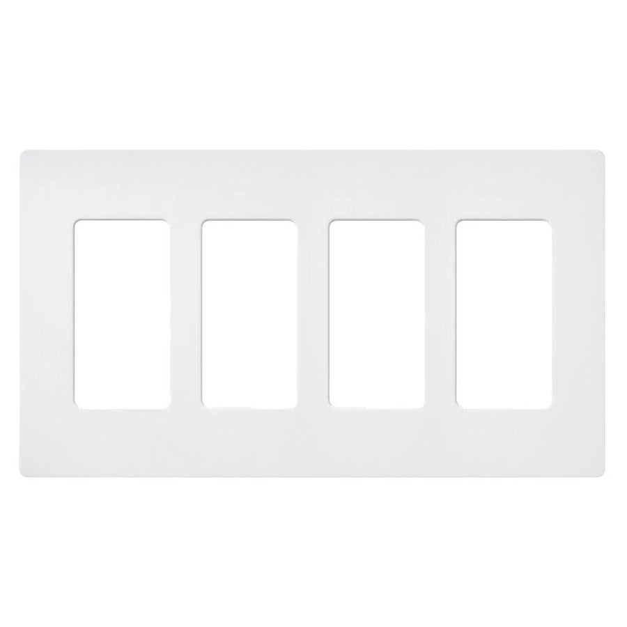 Lutron Claro Wallplate, Four-Gang, Satin Finish, Snow, SC-4-SW