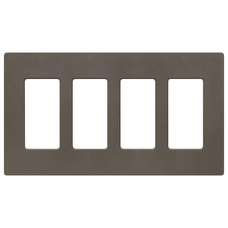Lutron Claro Wallplate, Four-Gang, Satin Finish, Truffle, SC-4-TF