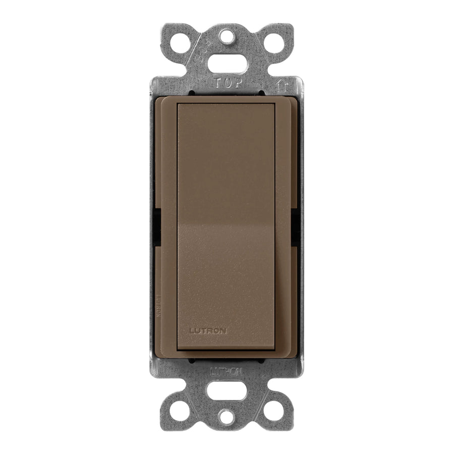 Lutron Claro 4-Way On/Off Rocker Switch, 15A, Satin, Espresso, SC-4PS-EP