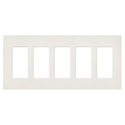 Lutron Claro Wallplate, 5-Gang, Satin Finish, Biscuit, SC-5-BI