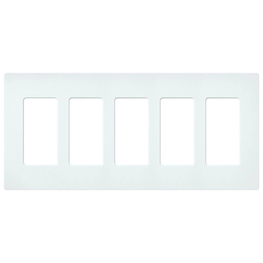 Lutron Claro Wallplate, 5-Gang, Satin Finish, Glacier White, SC-5-GL