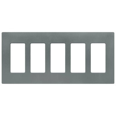 Lutron Claro Wallplate, 5-Gang, Satin Finish, Slate, SC-5-SL