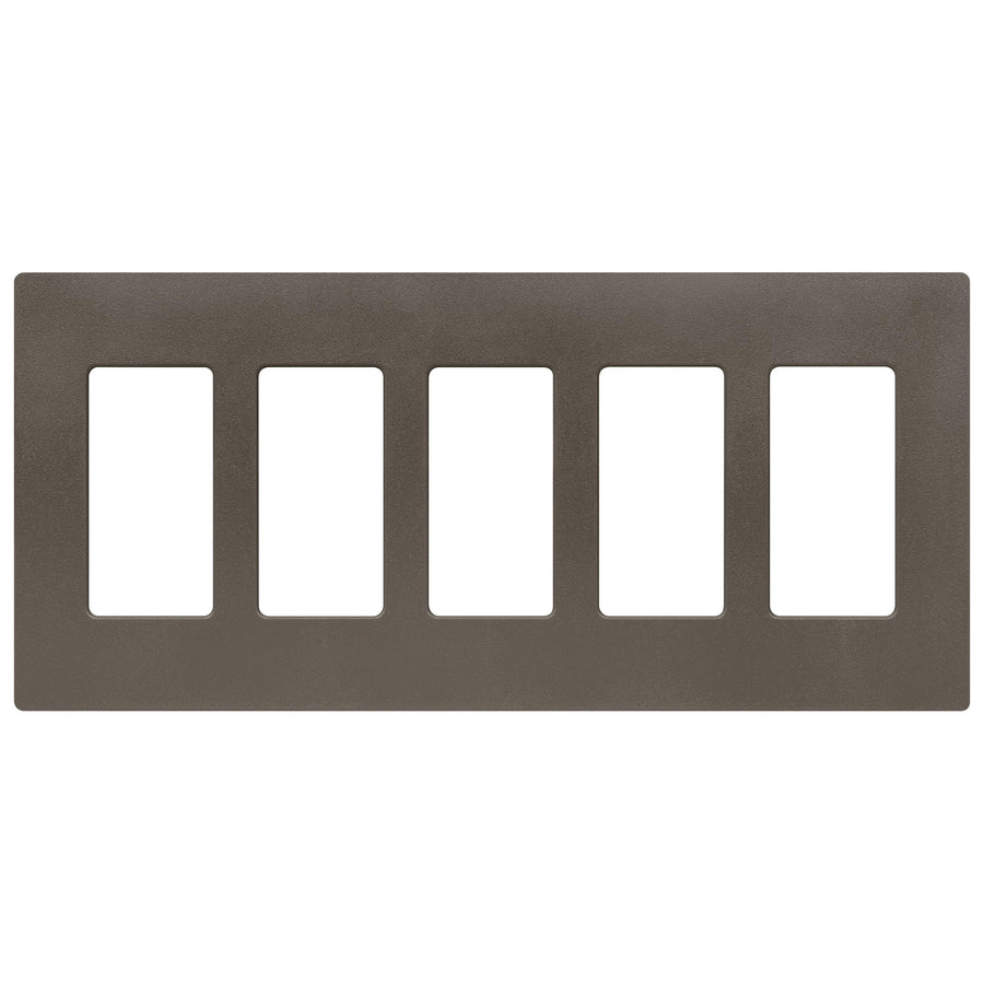 Lutron Claro Wallplate, 5-Gang, Satin Finish, Truffle, SC-5-TF