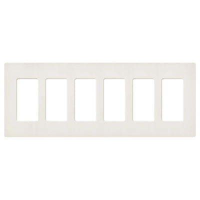 Lutron Claro Wallplate, 6-Gang, Satin Finish, Biscuit, SC-6-BI