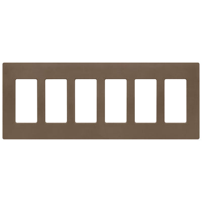 Lutron Claro Wallplate, 6-Gang, Satin Finish, Espresso, SC-6-EP