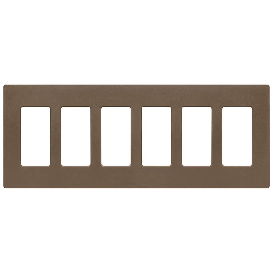 Lutron Claro Wallplate, 6-Gang, Satin Finish, Espresso, SC-6-EP