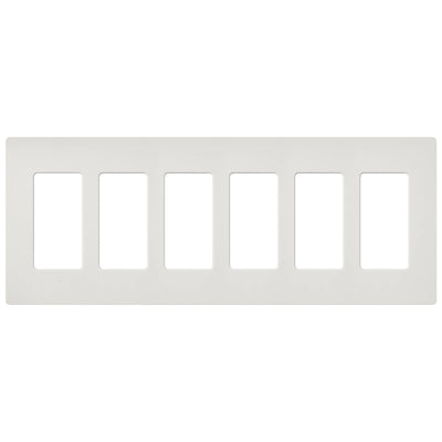 Lutron Claro Wallplate, 6-Gang, Satin Finish, Lunar Gray, SC-6-LG