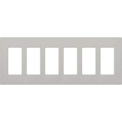 Lutron Claro Wallplate, Six-Gang, Satin Finish, Mist, SC-6-MI