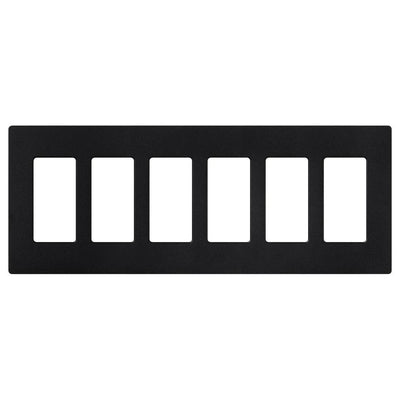 Lutron Claro Wallplate, Six-Gang, Satin Finish, Midnight, SC-6-MN